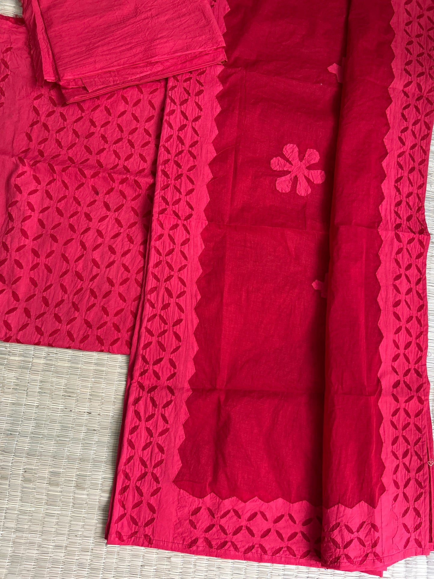 Appliqué Work Cotton Dress Material