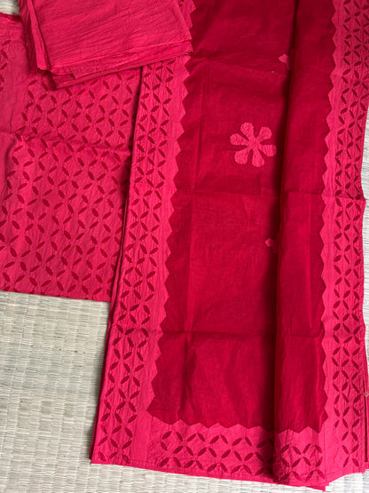 Appliqué Work Cotton Dress Material