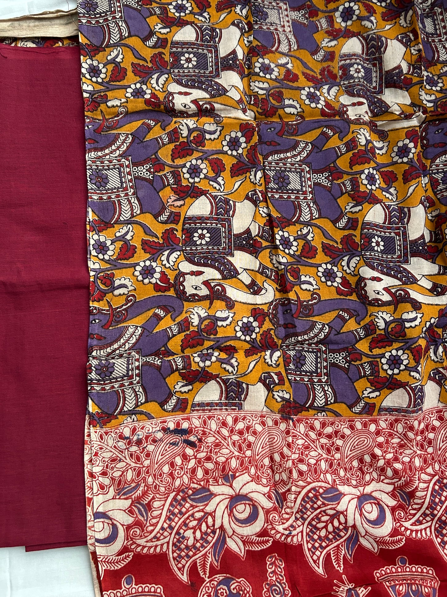 Kalamkari Cotton Dress Material