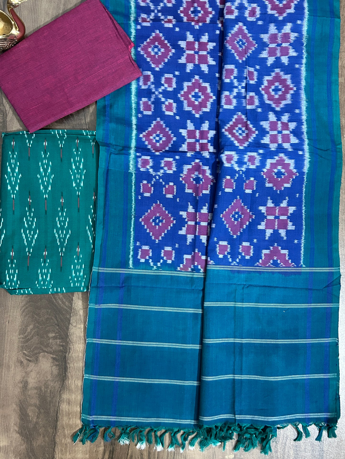Telia Rumal Double Ikat Cotton Dress Material