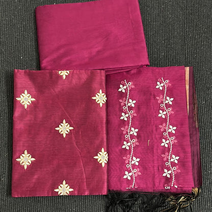 Embroidered Banarasi Dress Material