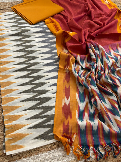 Ikat Cotton Dress Material