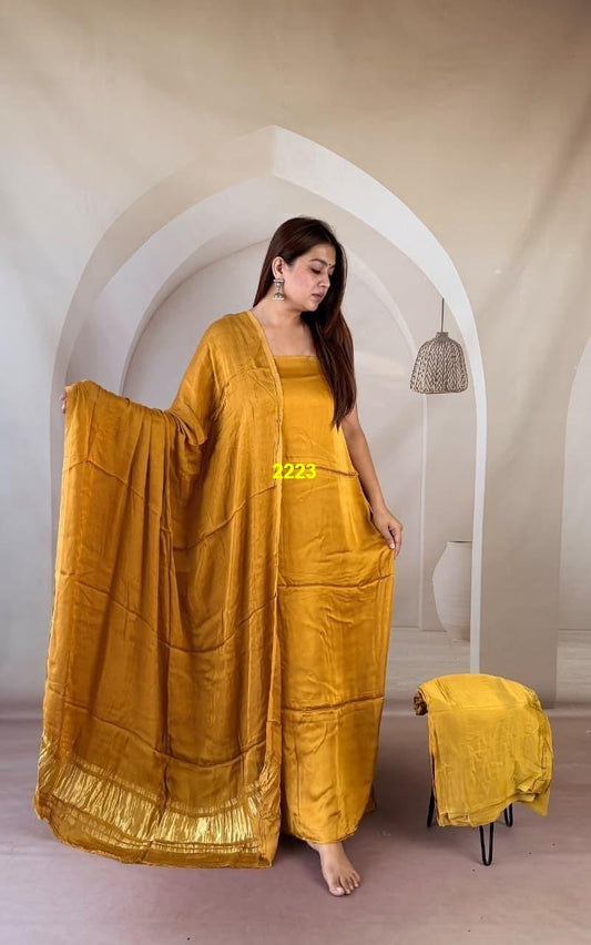 Modal Silk Dress Material with Tissue Pallu Dupatta