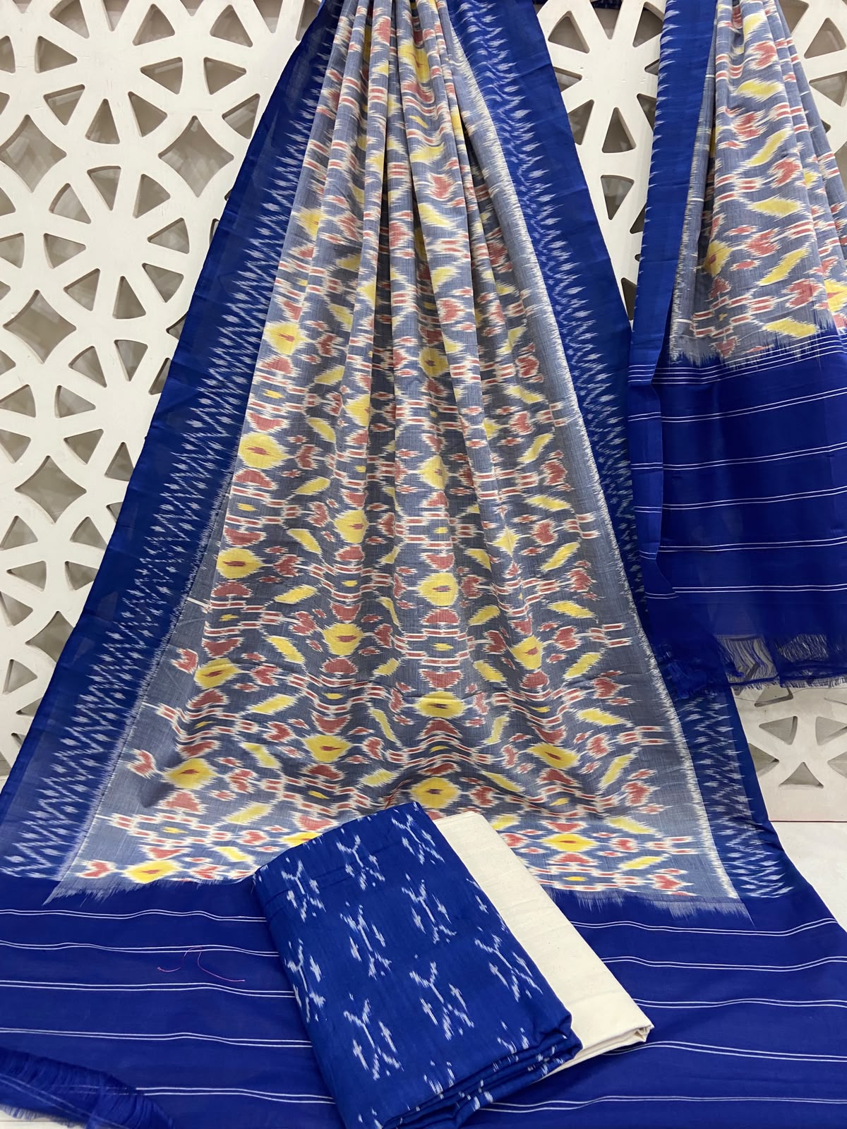 Double Ikat Cotton Dress Material