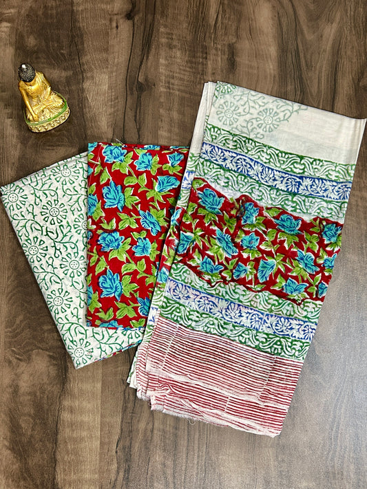 aaa 2. Hand Block Printed Cotton Dress Material with Cotton Dupatta