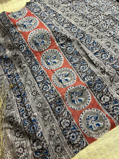Kalamkari Cotton Saree with Blouse