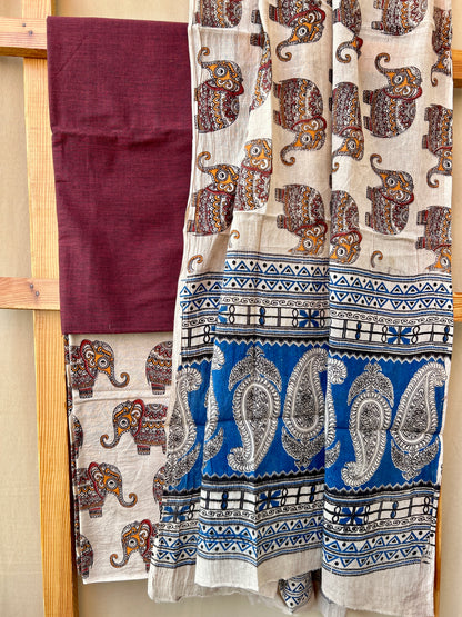 Kalamkari Cotton Dress Material