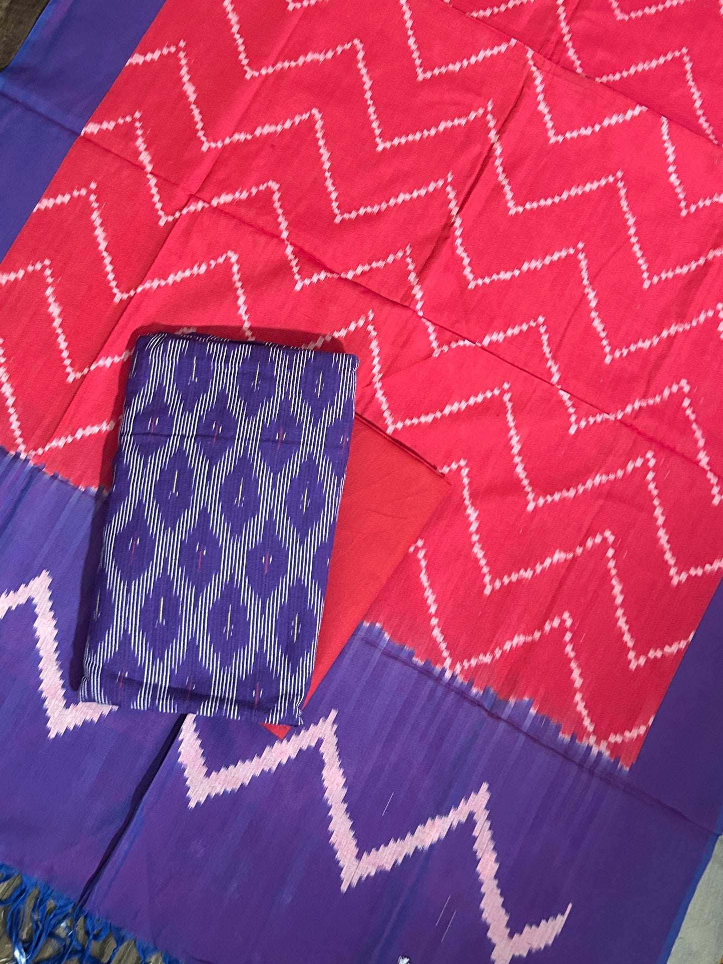 Double Ikat Cotton Dress Material