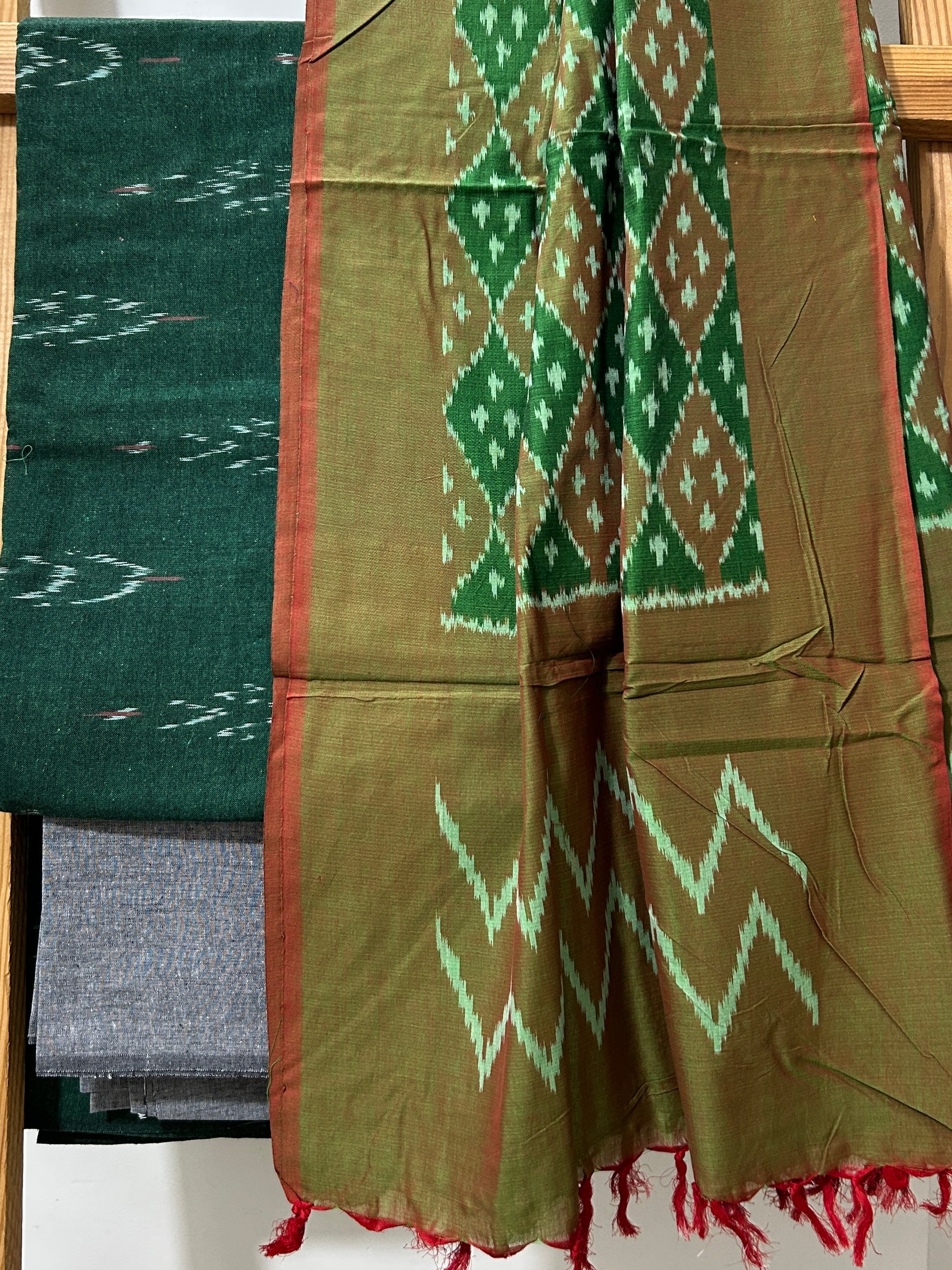 Ikat Mercerised Cotton Dress Material