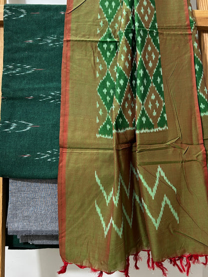 Ikat Mercerised Cotton Dress Material