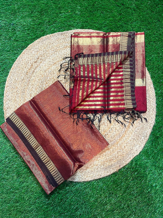 Maheshwari Tissue zari Dress Material