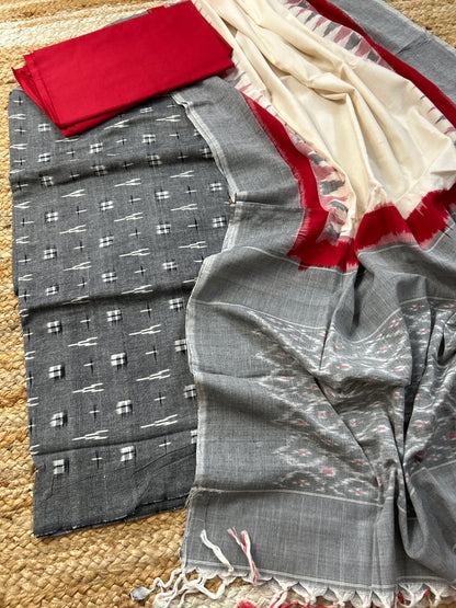 Double Ikat Cotton Dress Material