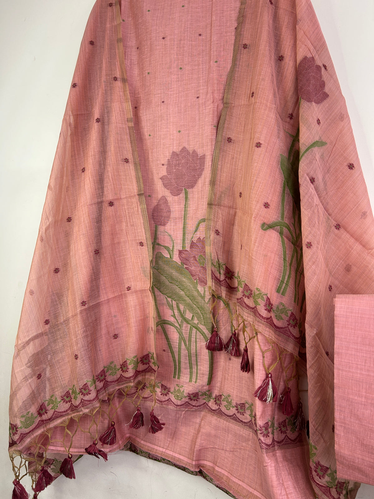 Assam Muga Silk Cotton Hand Woven Dress Material