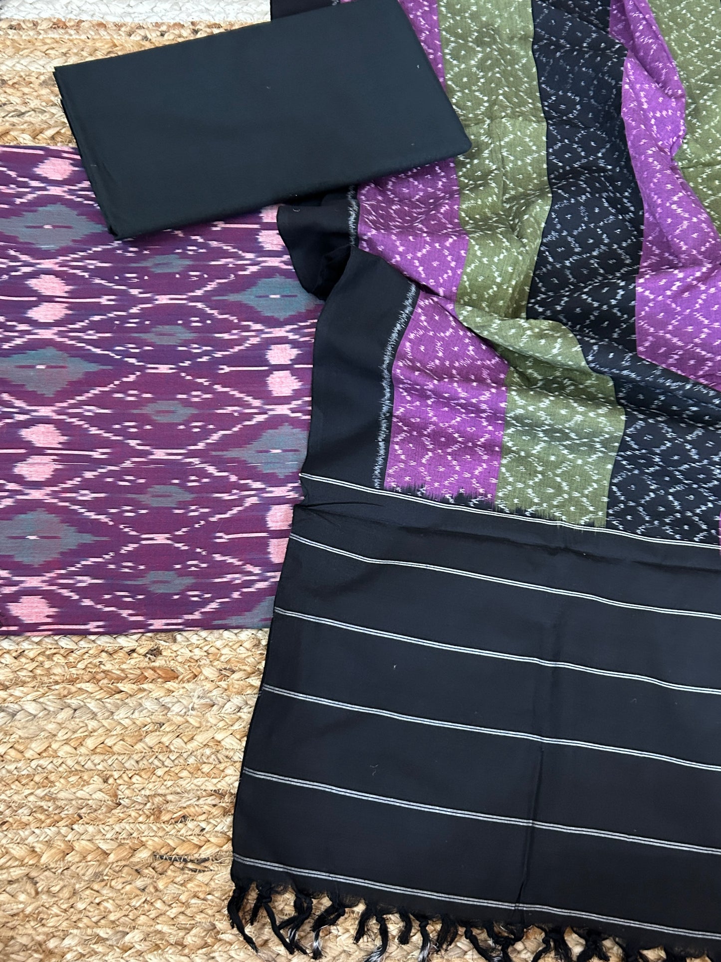 Uzbek top Ikat Mercerized cotton dress material