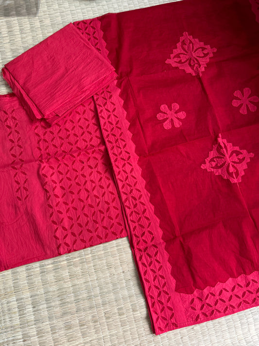 Appliqué Work Cotton Dress Material