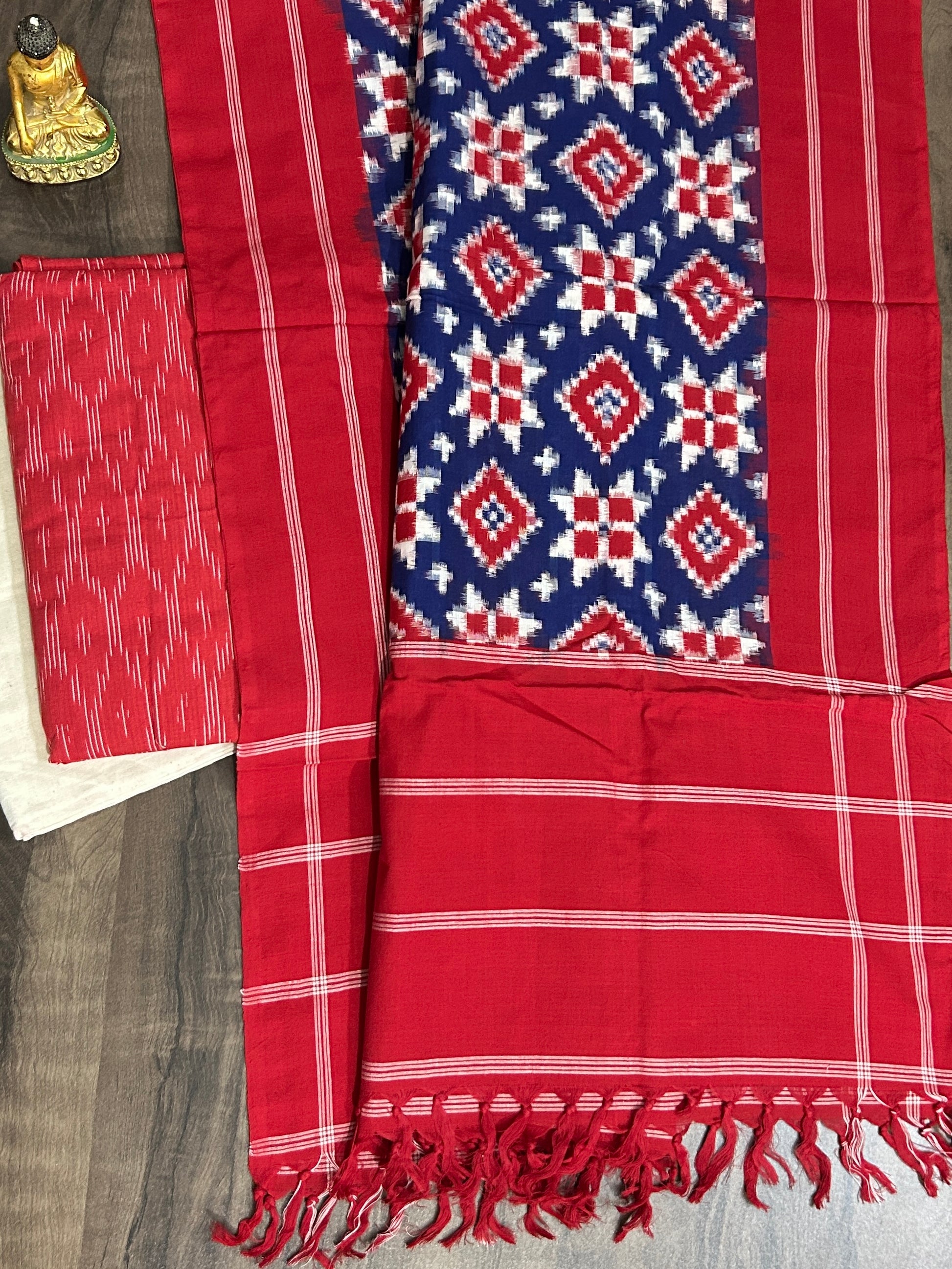 Telia Rumal Double Ikat Mercerised Cotton Dress Material