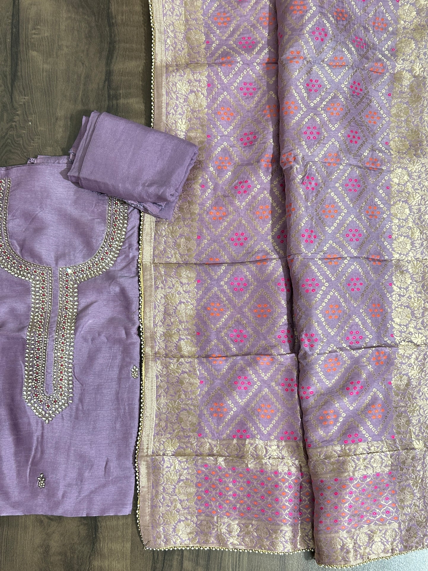 Khadi silk banarasi dress material