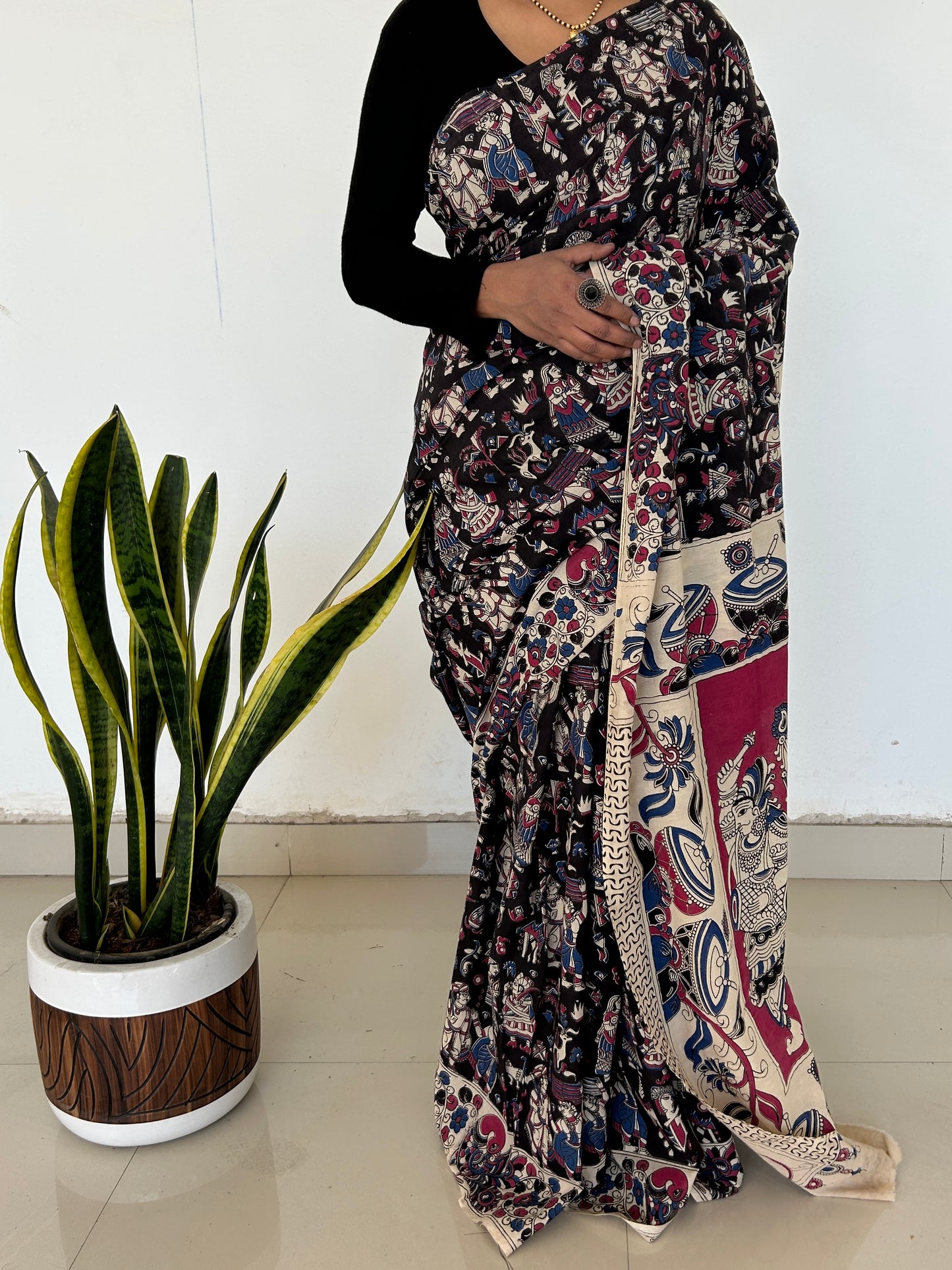 Kalamkari Cotton Saree with Blouse