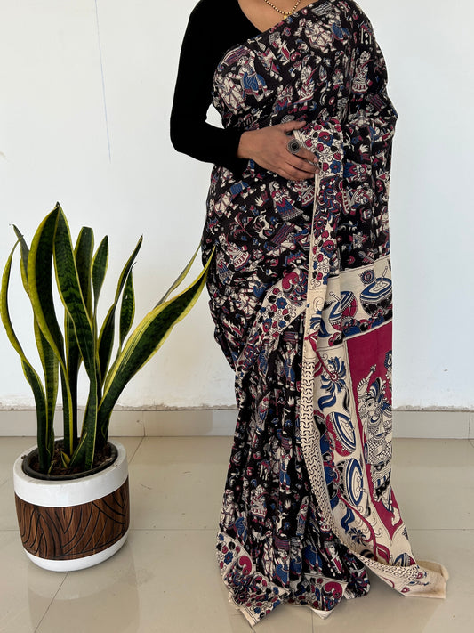 Kalamkari Cotton Saree with Blouse