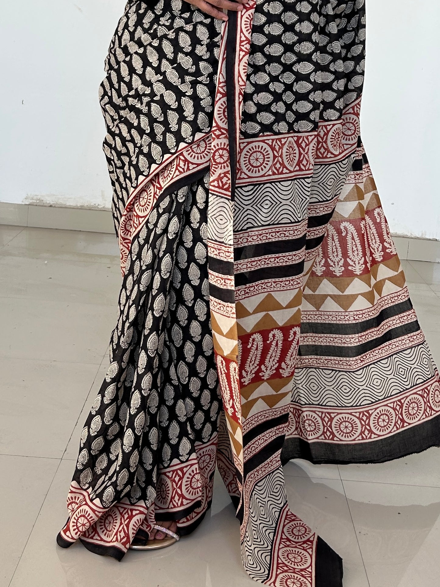 Hand BlockPrint Cotton Saree with Blouse