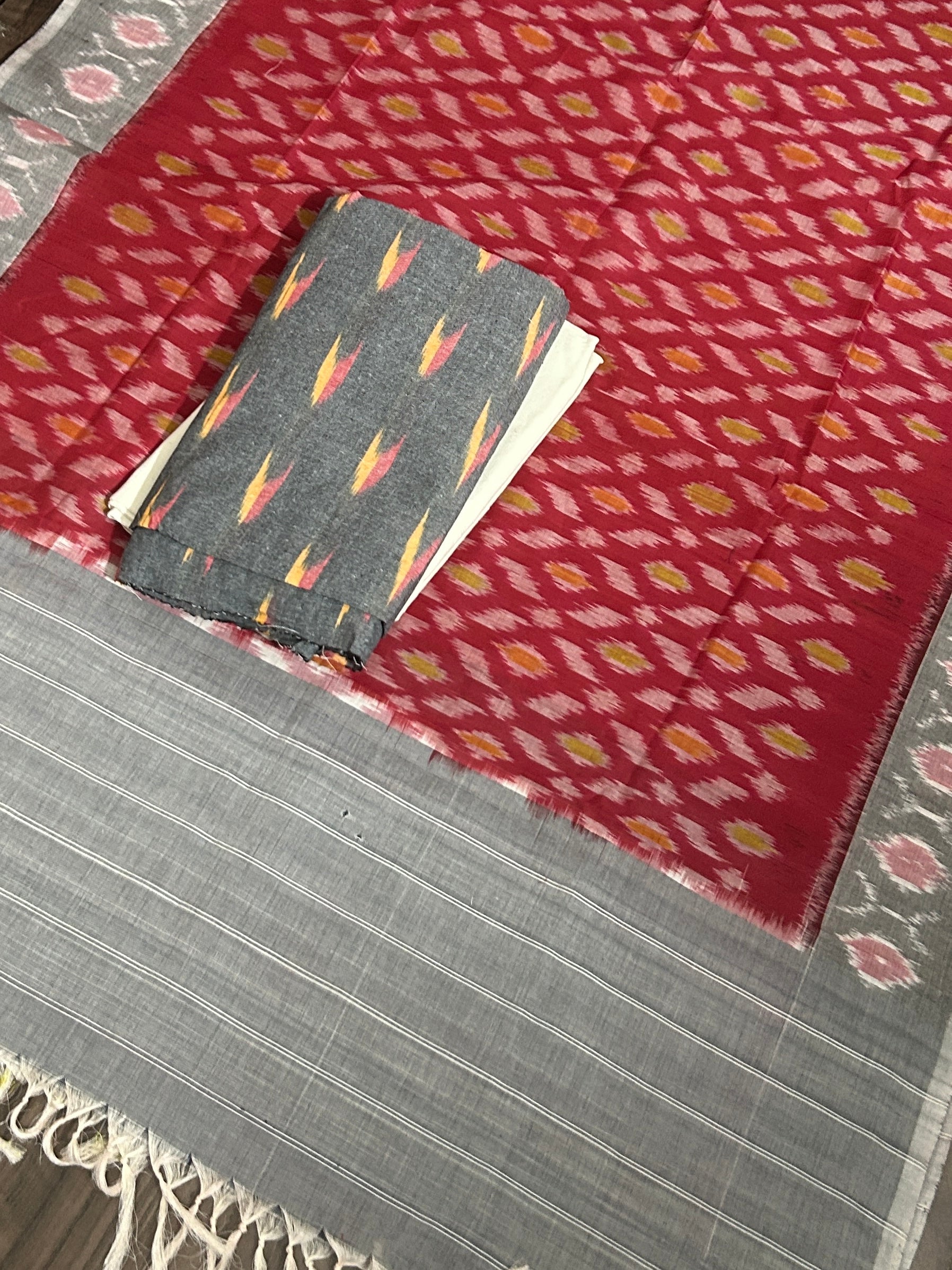 Double Ikat Cotton Dress Material