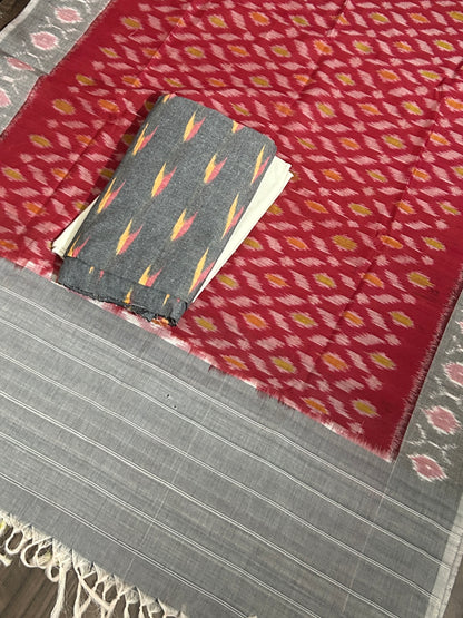 Double Ikat Cotton Dress Material