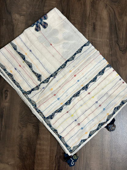 Appliqué Work and Mirror Work Cotton Dupatta