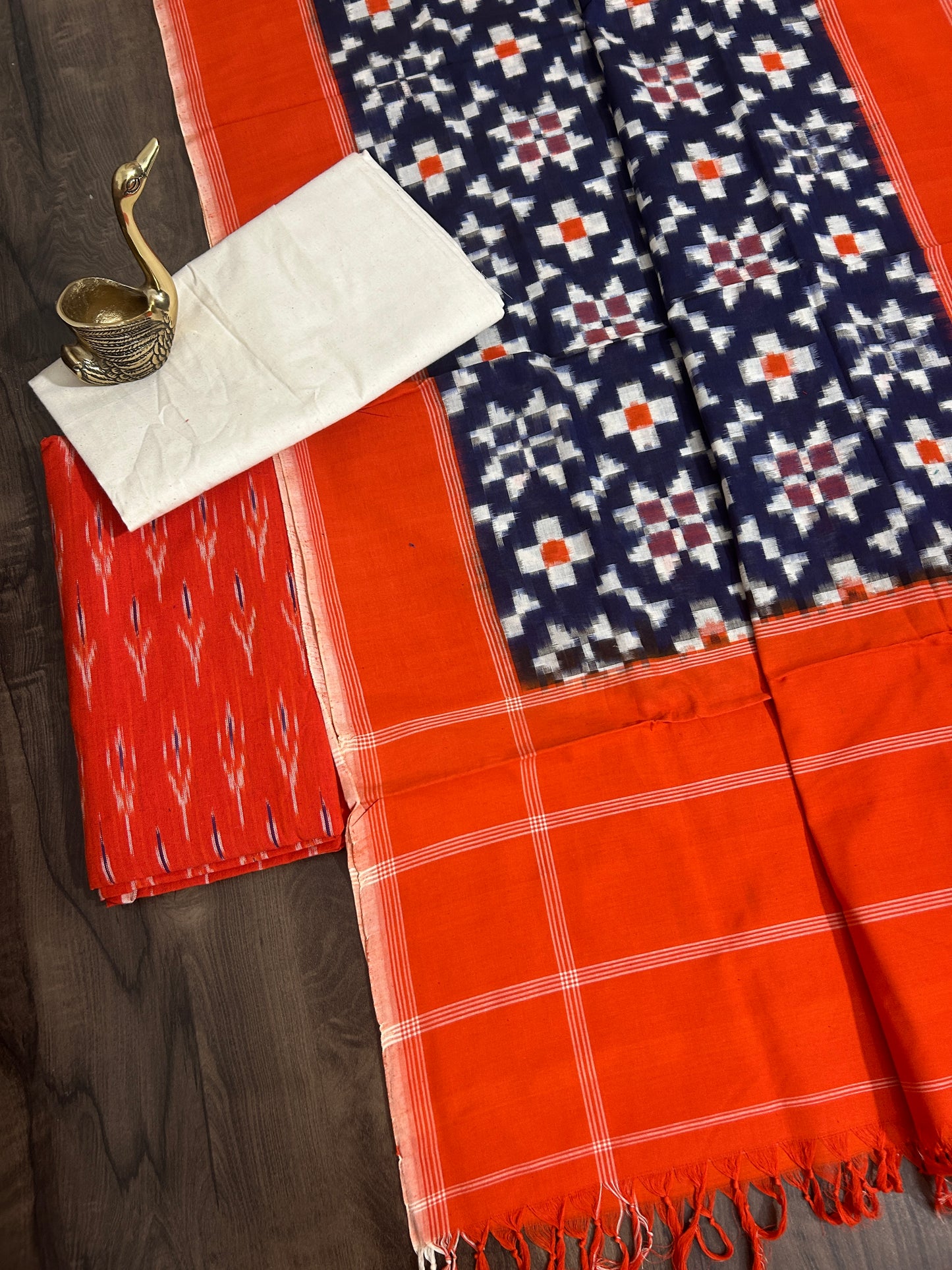 Telia Rumal Double Ikat Cotton Dress Material