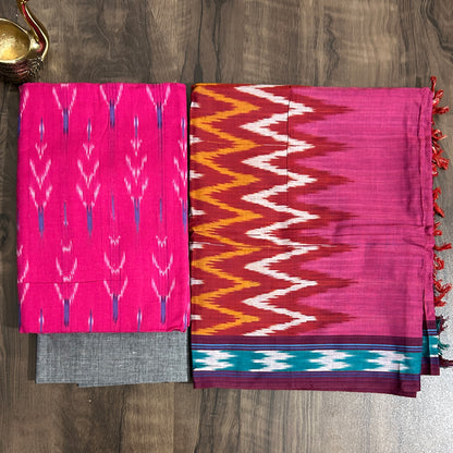 Ikat Cotton Dress Material