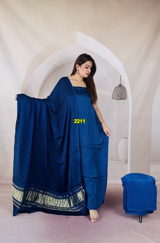 Modal Silk Dress Material with Lagdi Pallu Dupatta