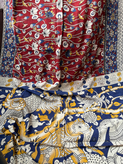 15 Kalamkari Cotton Saree with Blouse *