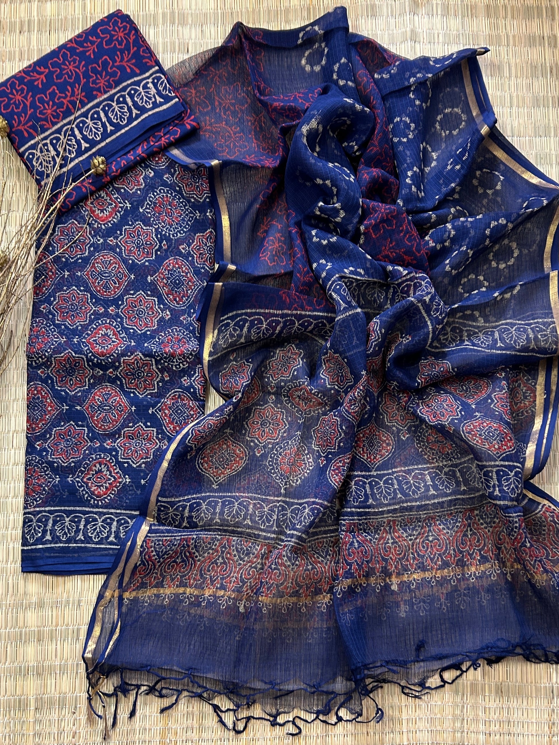 Hand BlockPrint Kota Doriya Dress Material