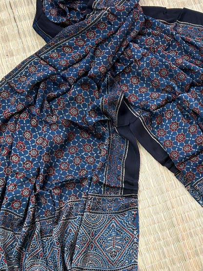 Ajrakh Modal Silk Dupatta