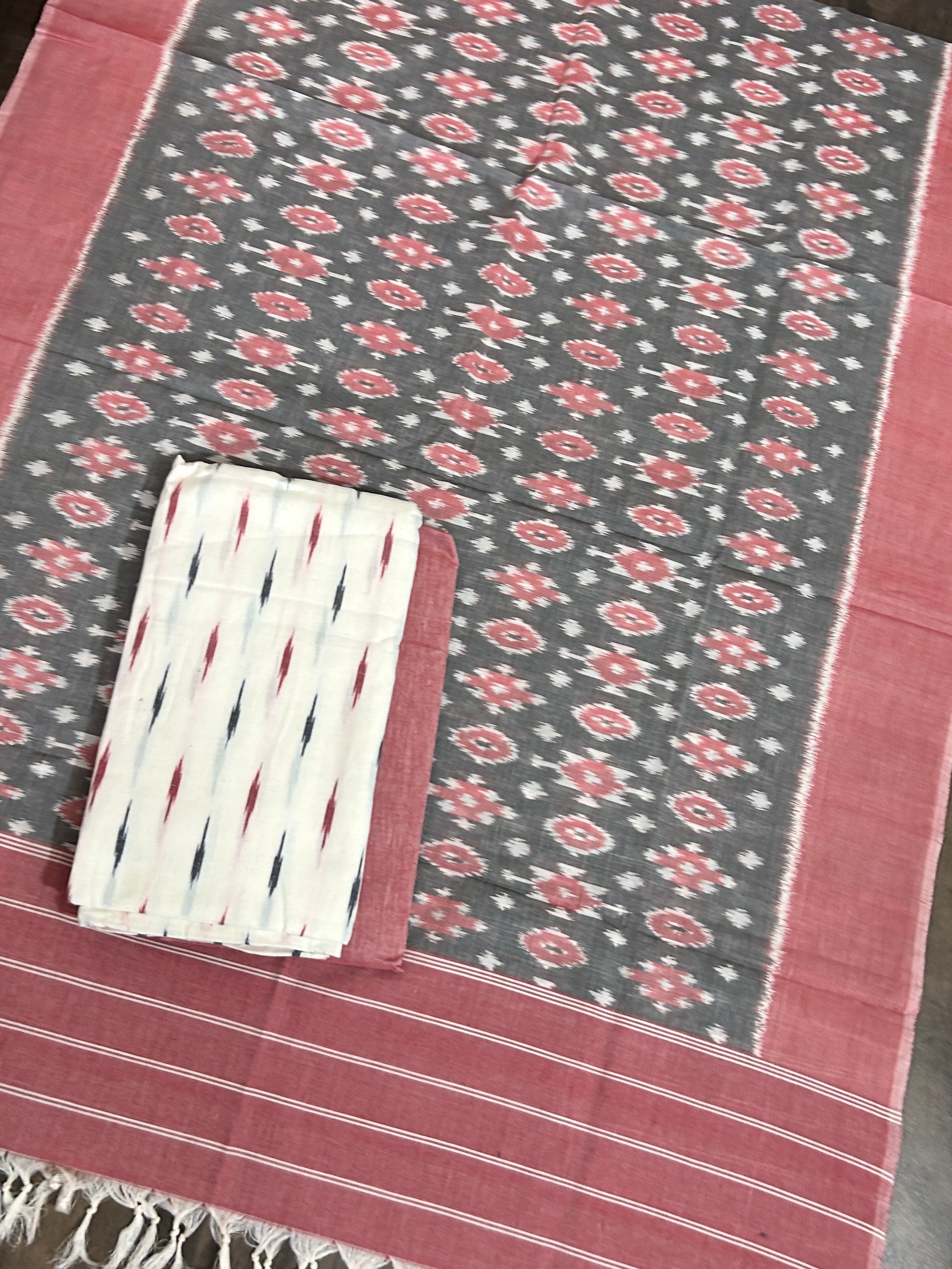 Duble Ikat Cotton Dress Material