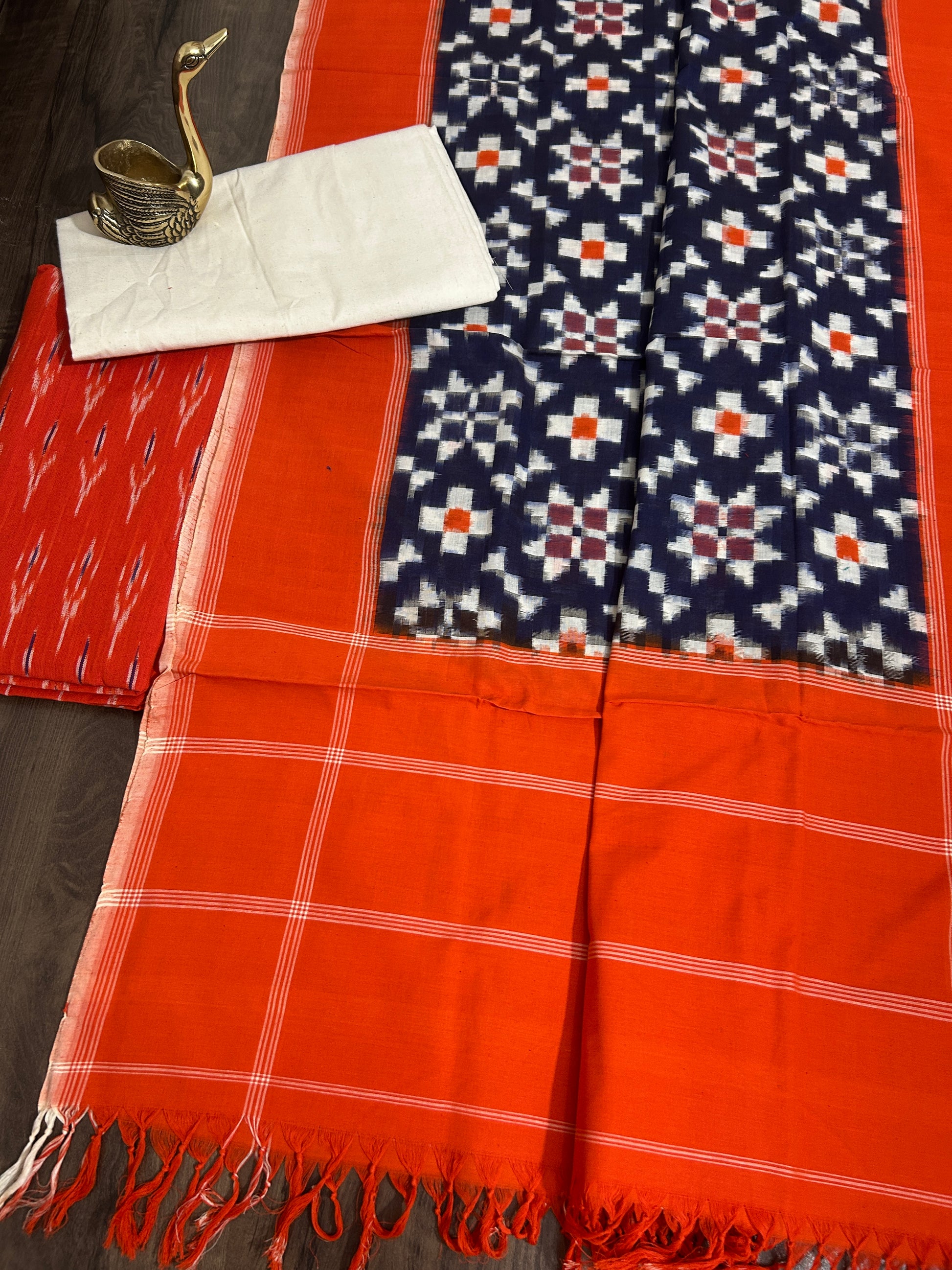 Telia Rumal Double Ikat Cotton Dress Material