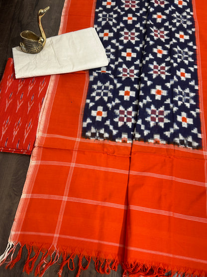 Telia Rumal Double Ikat Cotton Dress Material