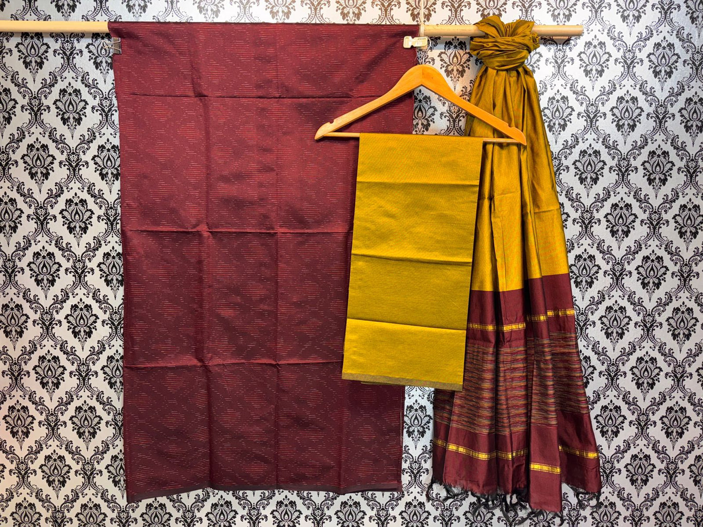 Ikat Cotton Silk Dress Material