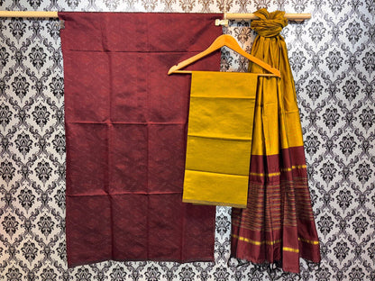 Ikat Cotton Silk Dress Material