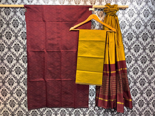 Ikat Cotton Silk Dress Material