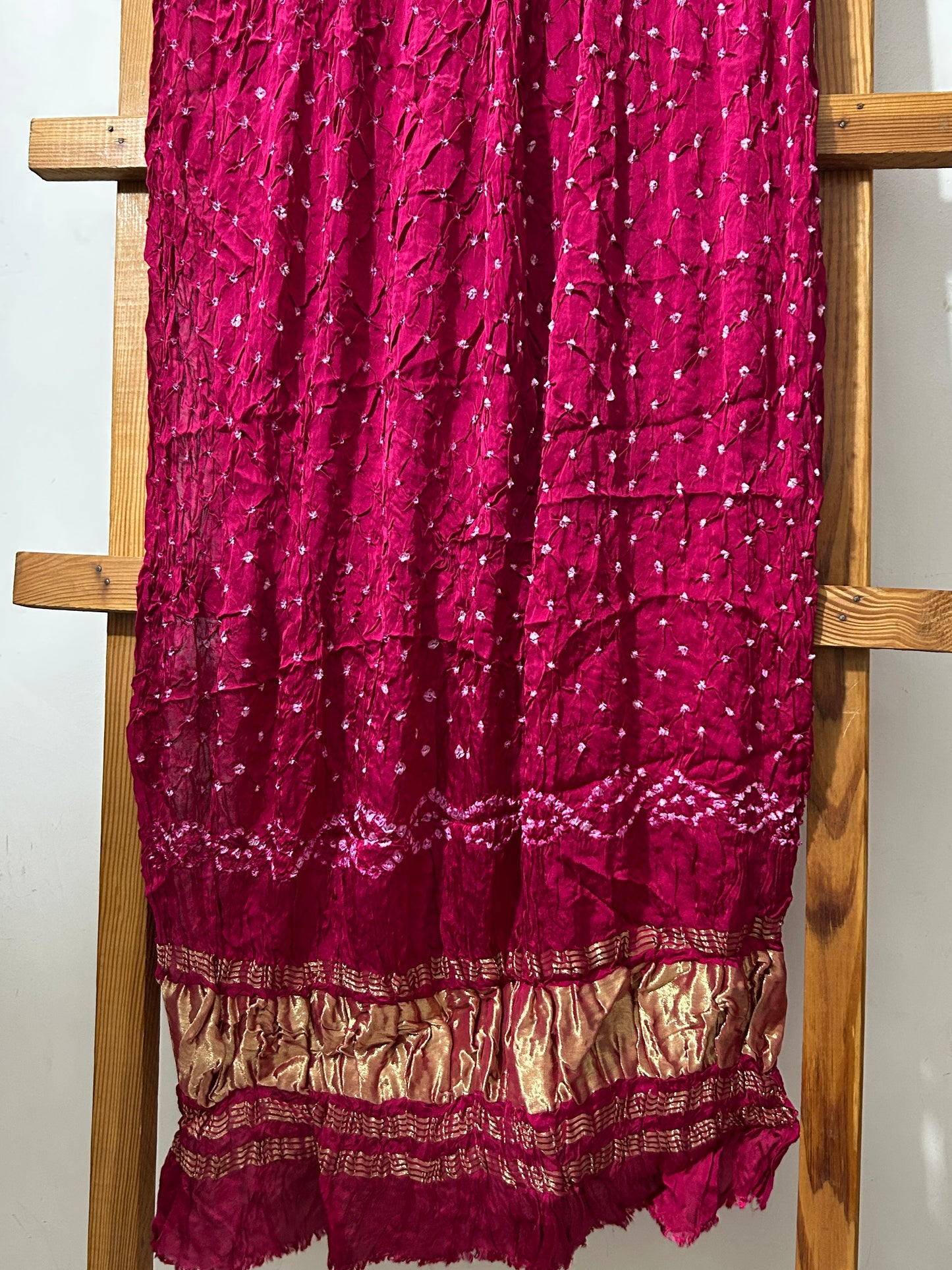 Modal Silk Bandhani Dupatta with Lagdi Patta