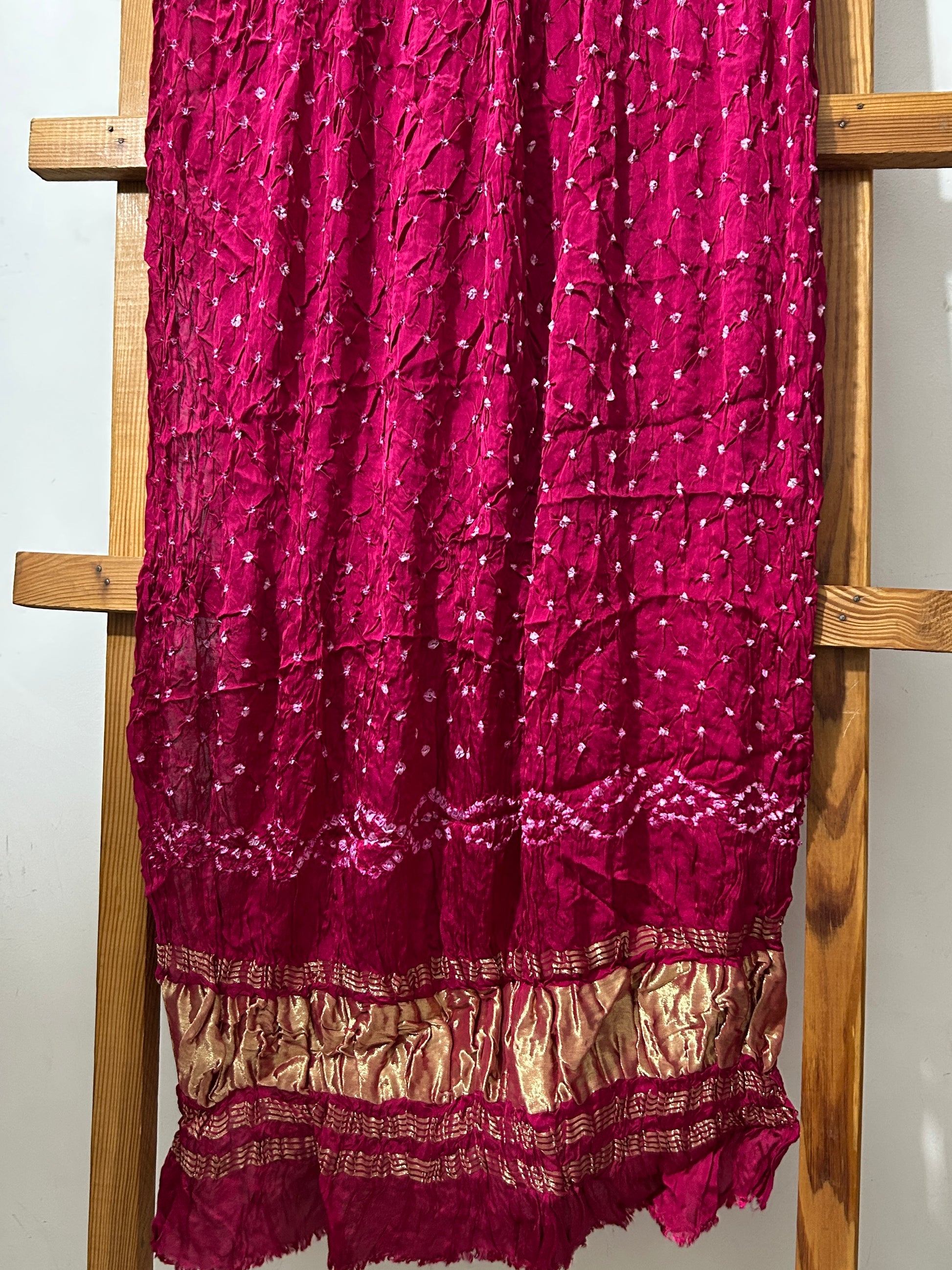 Modal Silk Bandhani Dupatta with Lagdi Patta