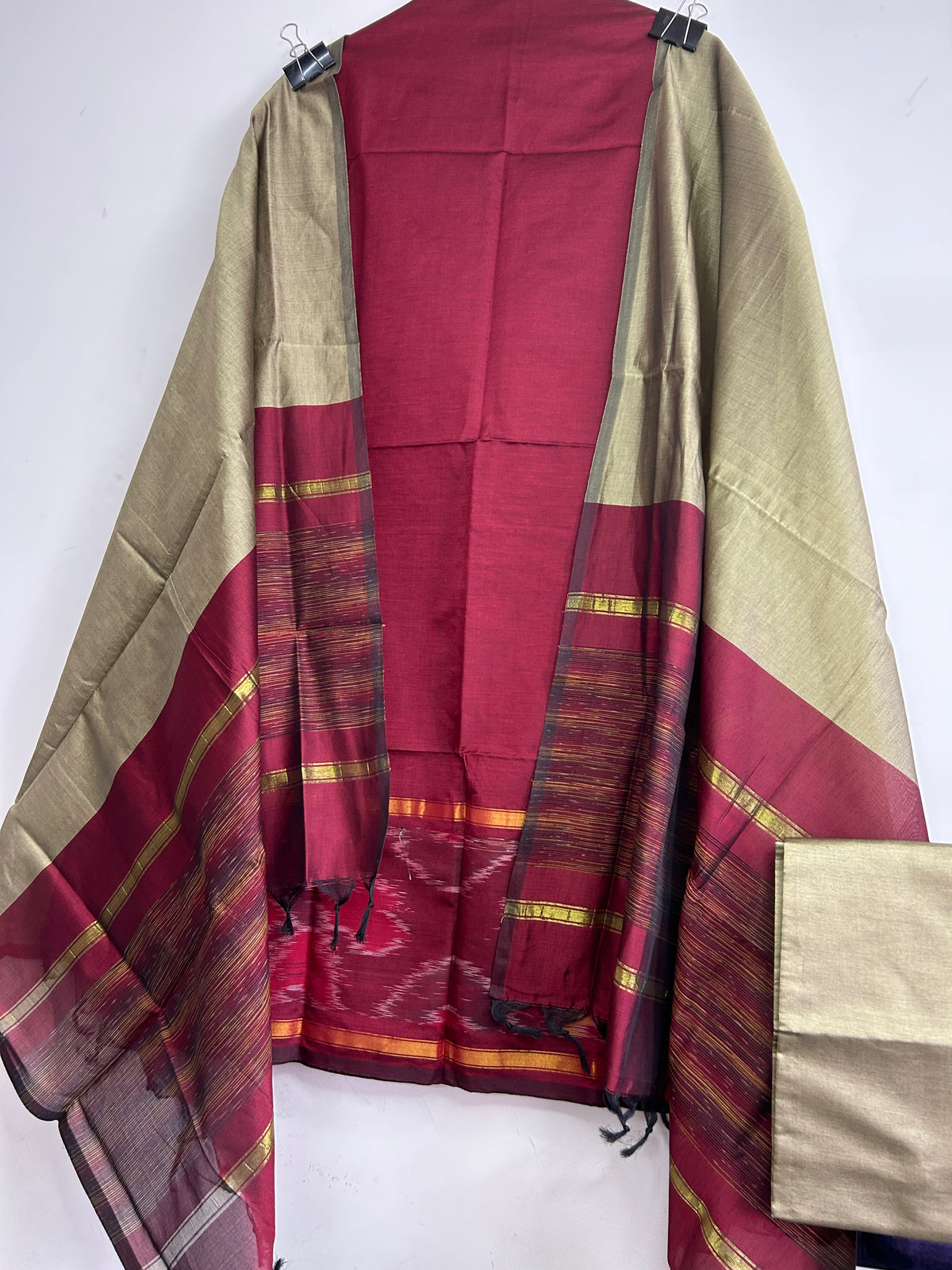 Ikat Cotton Silk Dress Material