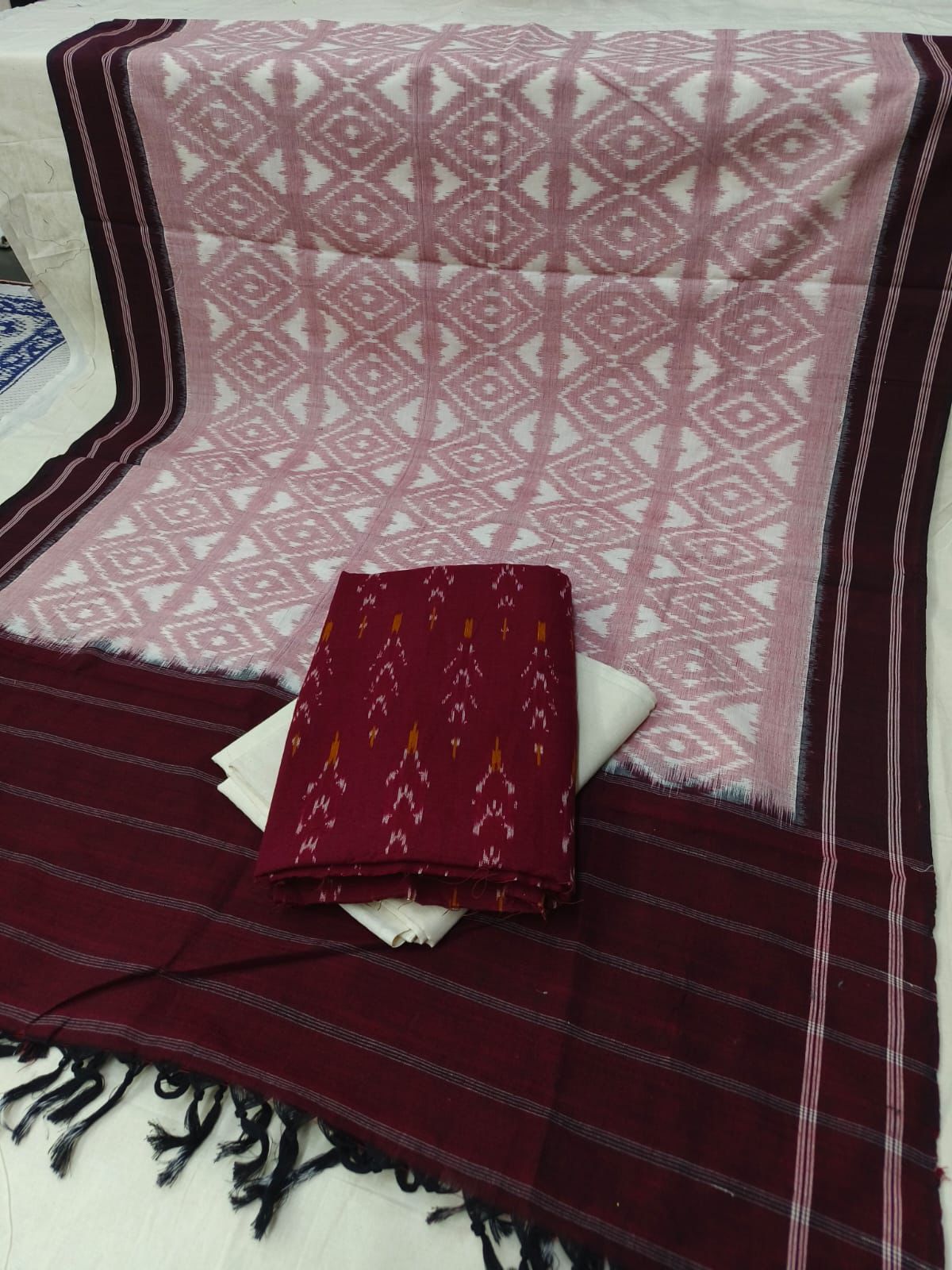 Double Ikat Cotton Dress Material