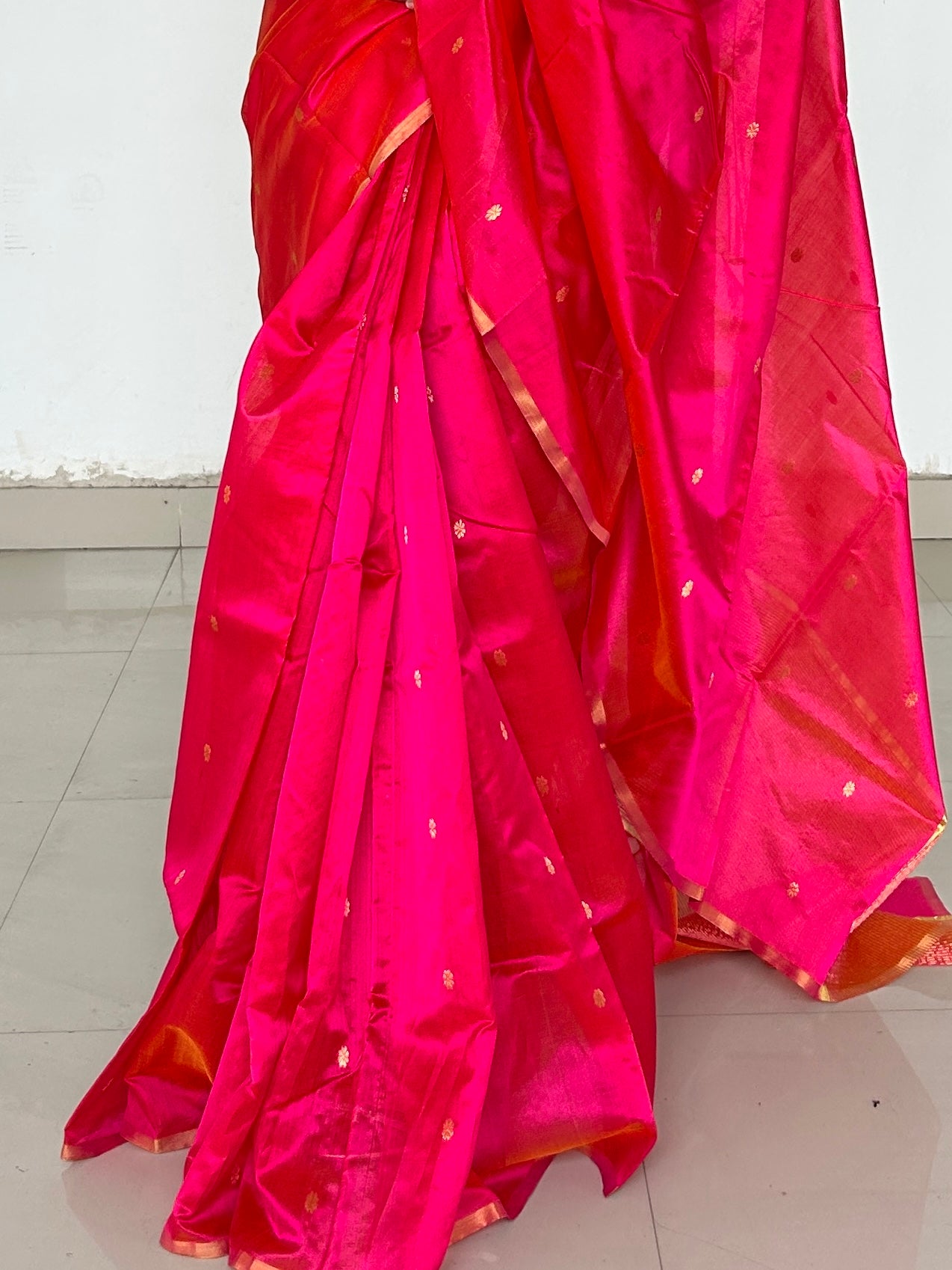 Chanderi Handloom Pure Silk Saree with Blouse