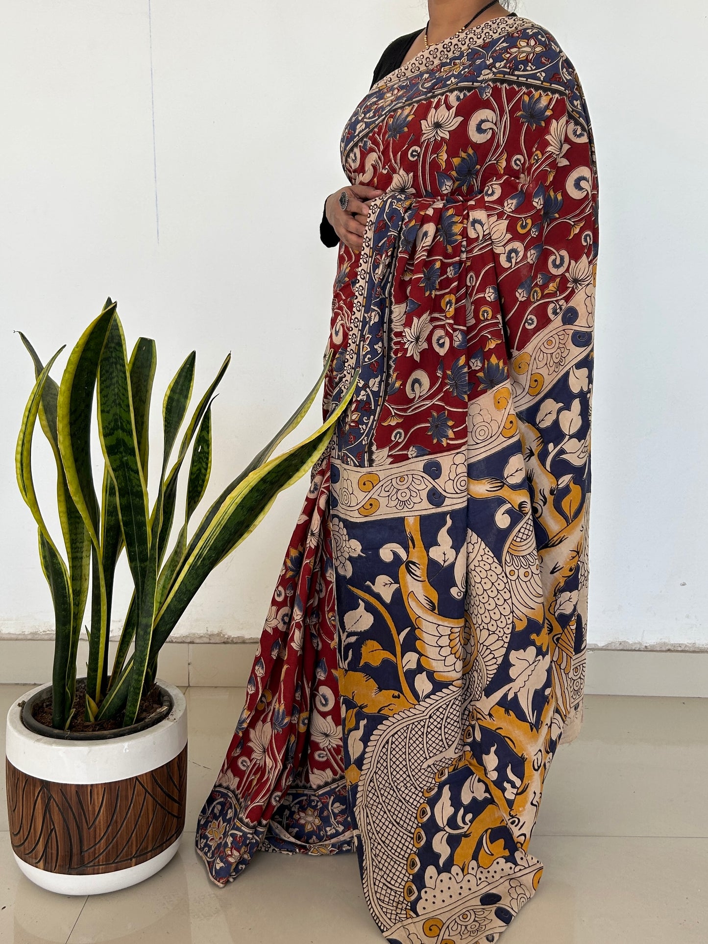 Kalamkari Cotton Saree with Blouse