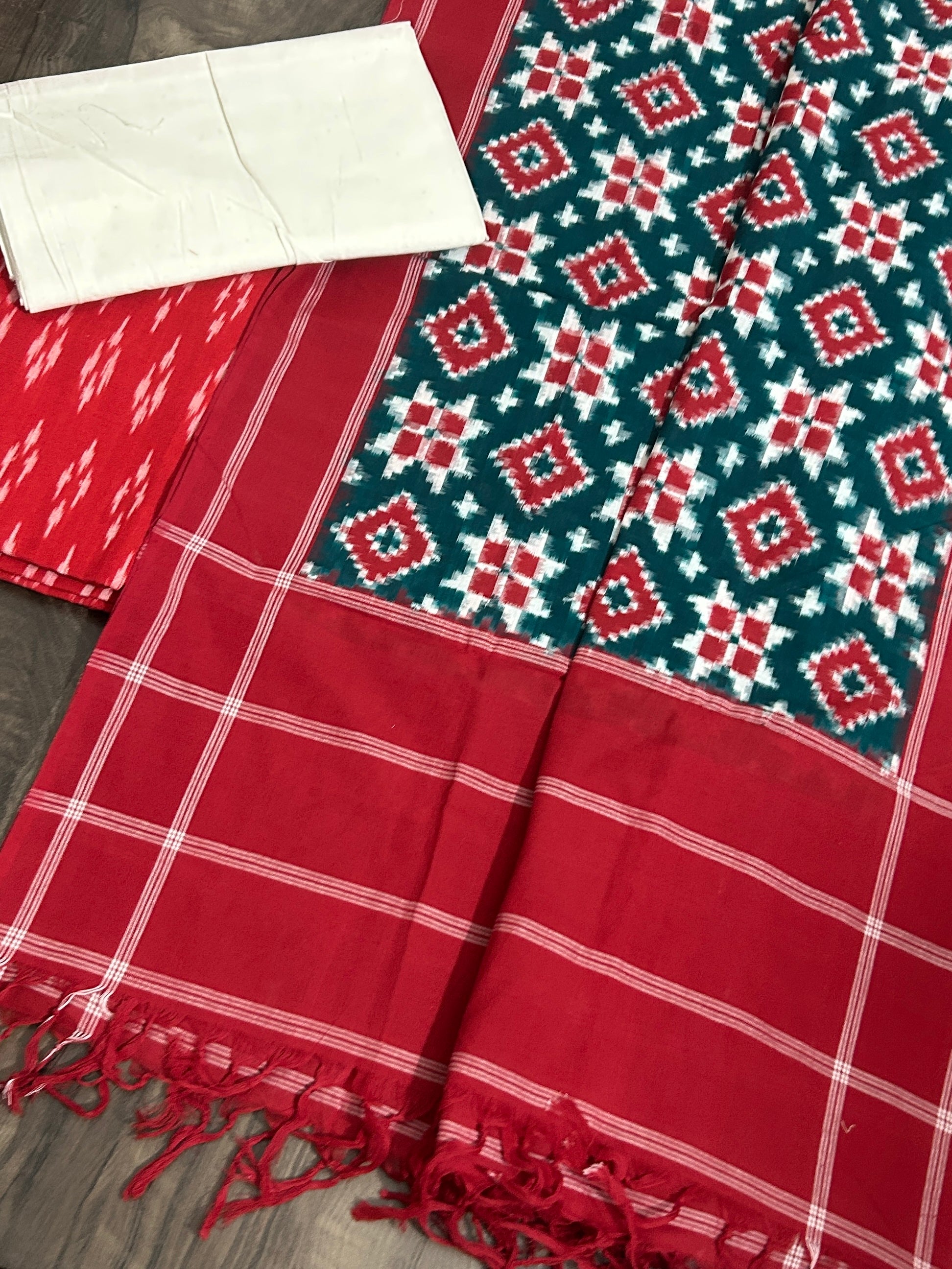 Telia Rumal Double Ikat Cotton Dress Material