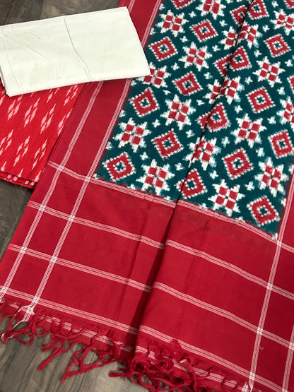 Telia Rumal Double Ikat Cotton Dress Material