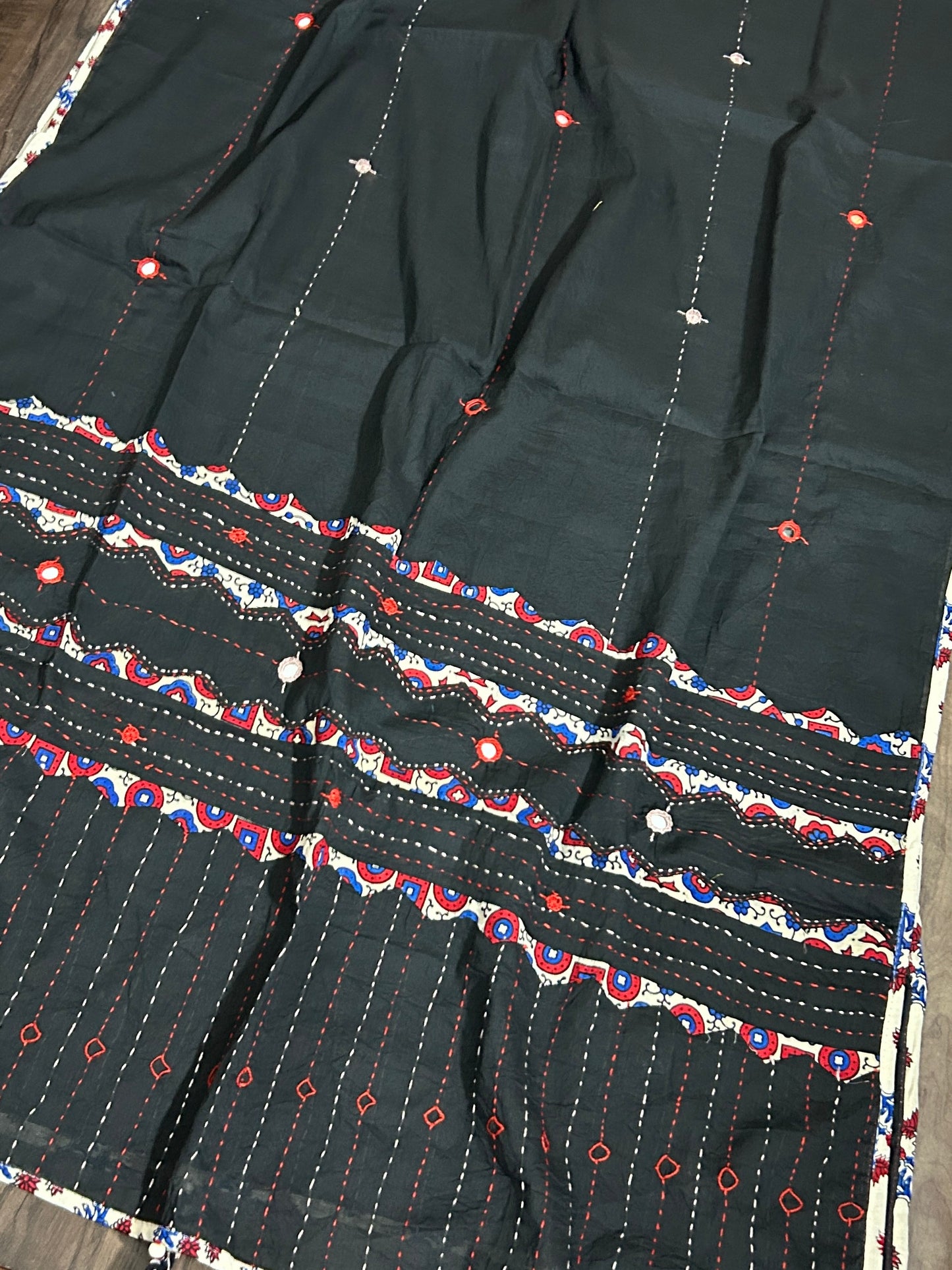 Appliqué Work and Mirror Work Cotton Dupatta
