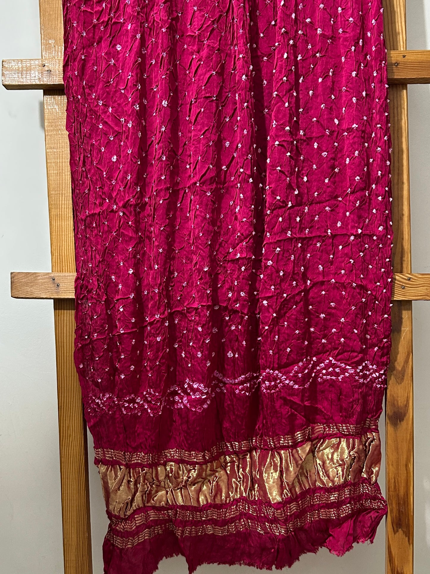 Modal Silk Bandhani Dupatta with Lagdi Patta