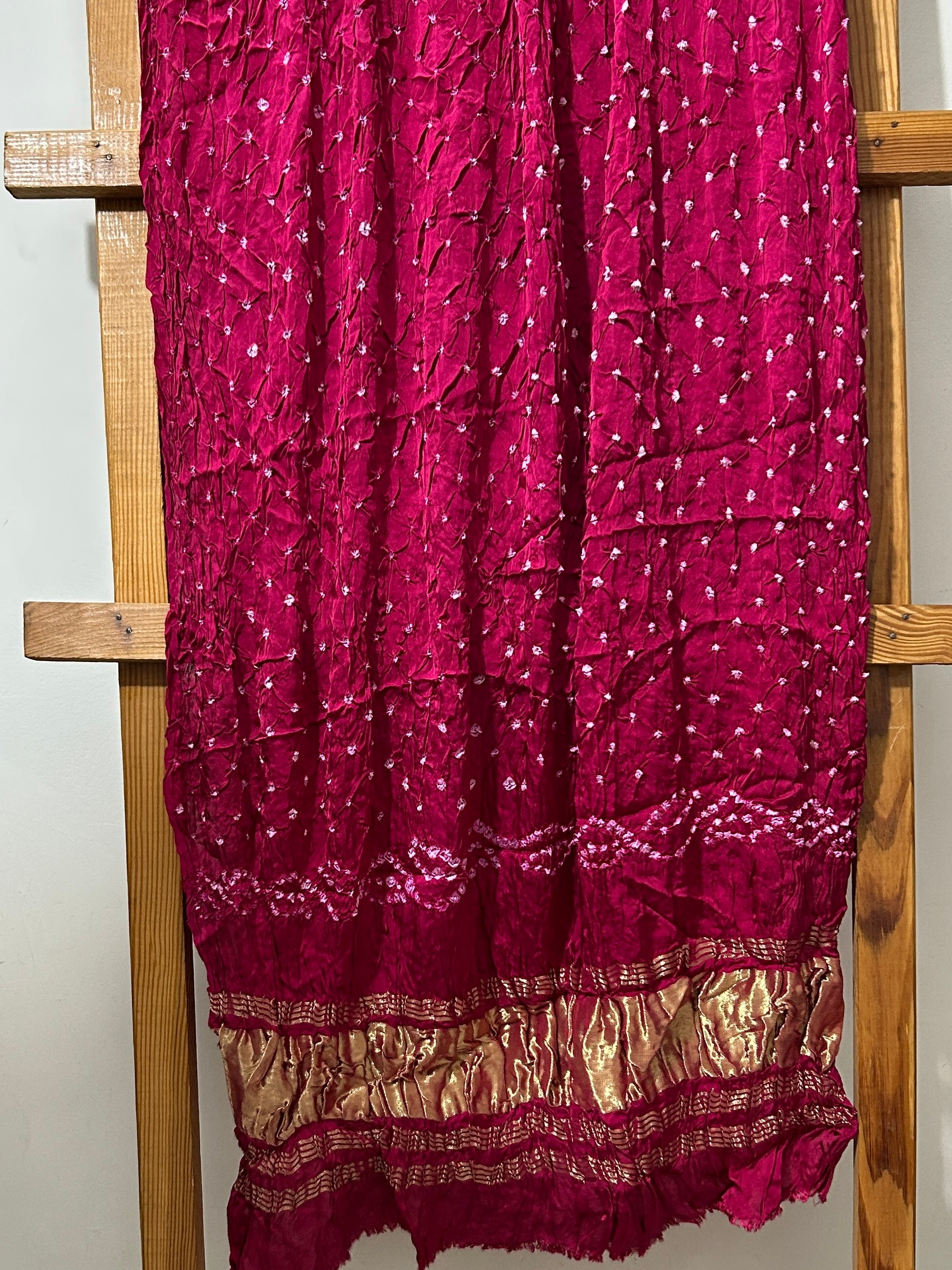 Modal Silk Bandhani Dupatta with Lagdi Patta
